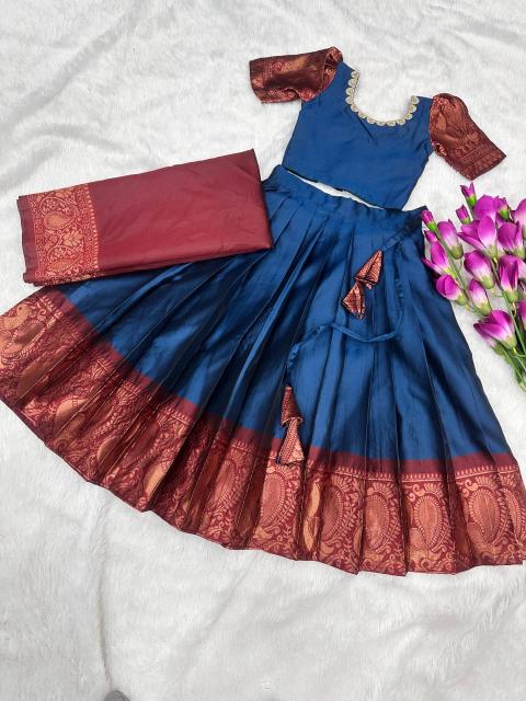 kids lehenga choli lichi silk Wholesale kidswear market in Surat